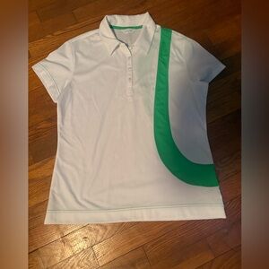 Callaway White Polo Top with Green Accent